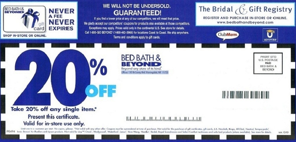 Bed Bath And Beyond Coupon 2016 20 Off Online Coupons